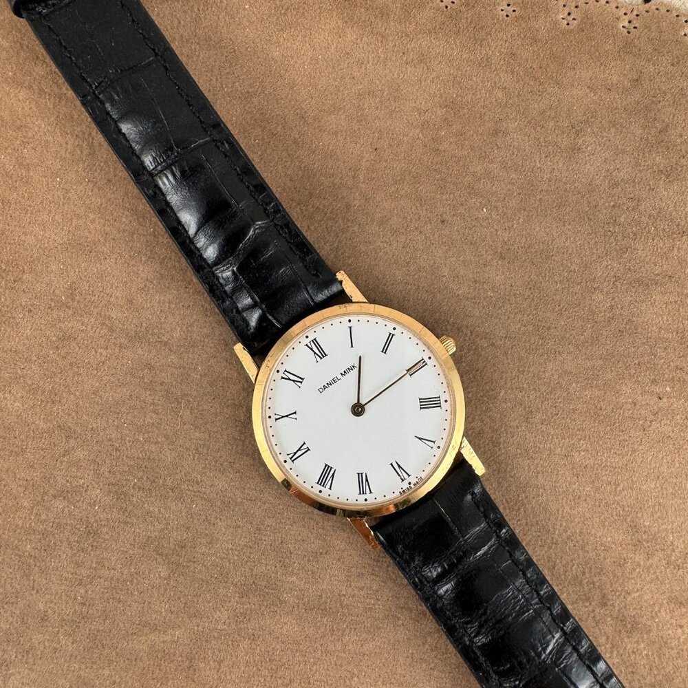 Vintage Stunning Daniel Mink Designer Swiss Made Watch. Extremely Thin